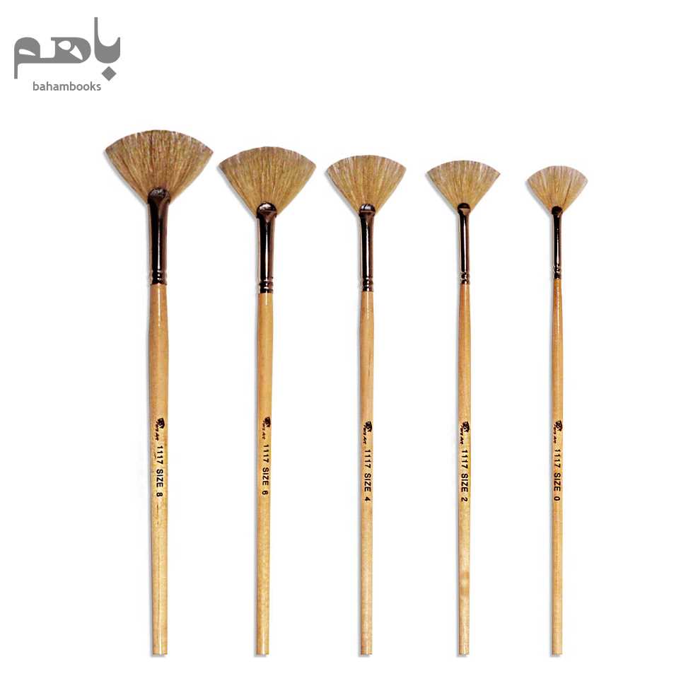 قلم‌ مو پارس آرت مدل بادبزنی دسته کوتاه موی طبیعی سری 1117 شماره 4 - 1