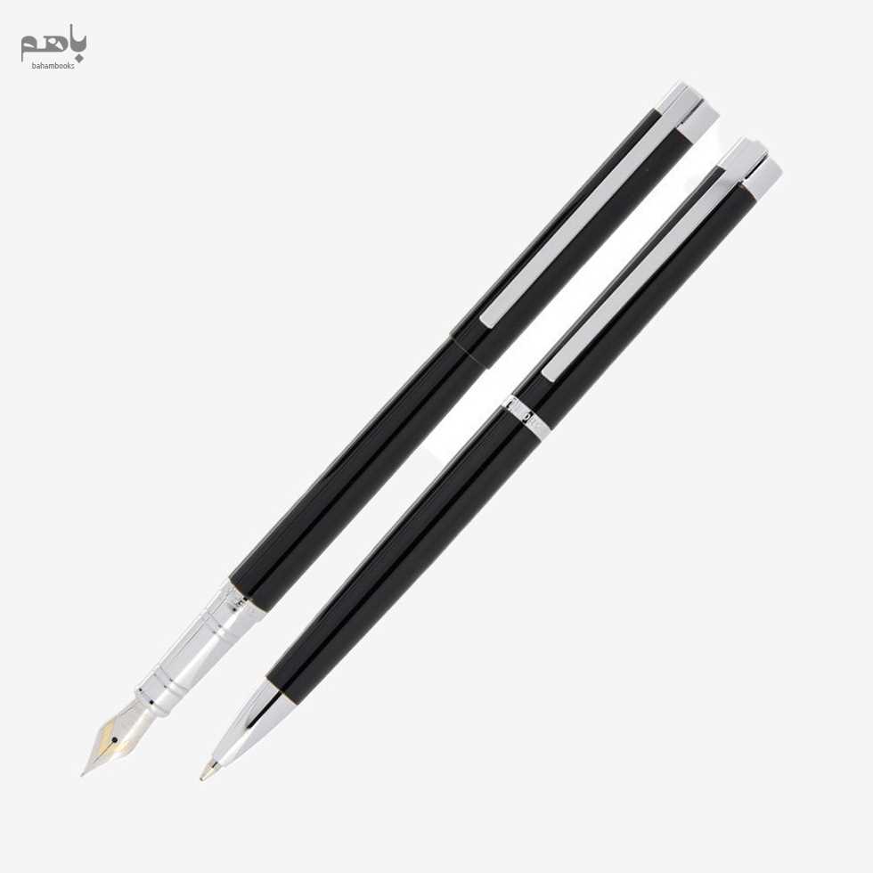 ست 2 تایی خودکار و خودنویس یوروپن مدل تئوری رنگ مشکی گیره کروم - 1