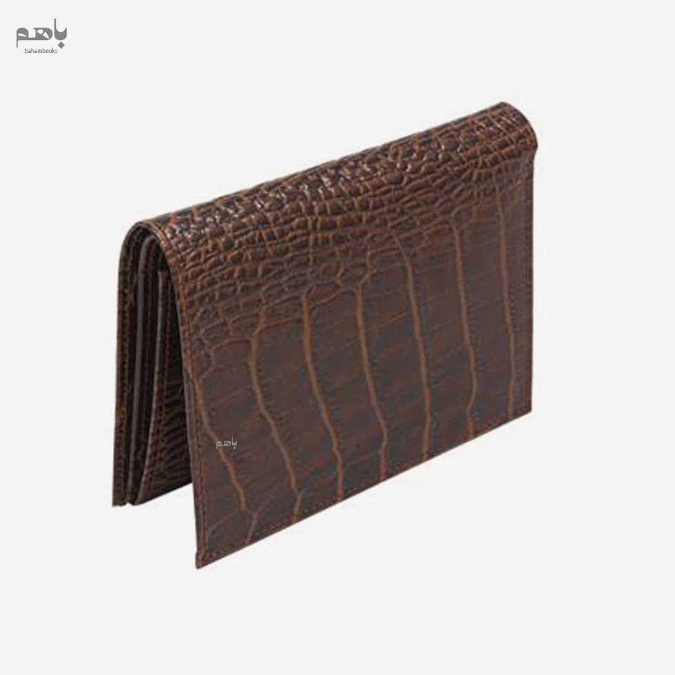 کیف پول یوروپن مدل پورتو رنگ قهوه‌ای تیره کروکودیل C2 - 2
