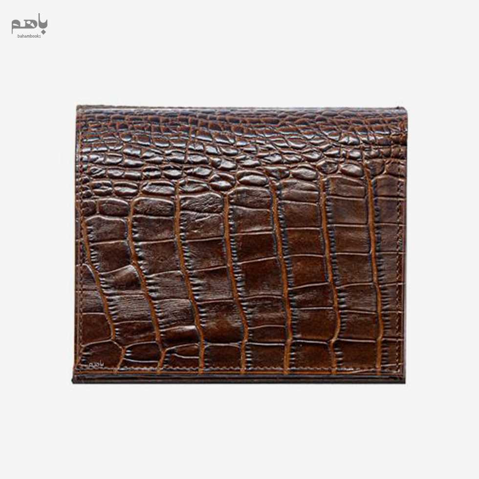 کیف پول یوروپن مدل پورتو رنگ قهوه‌ای تیره کروکودیل C2 - 0