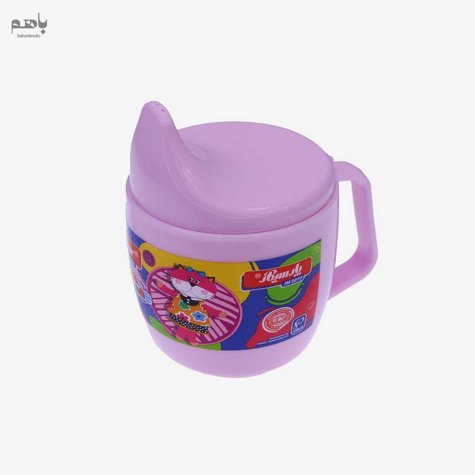 لیوان آب‌خوری پارسیکار درب‌دار فانتزی رنگ جور