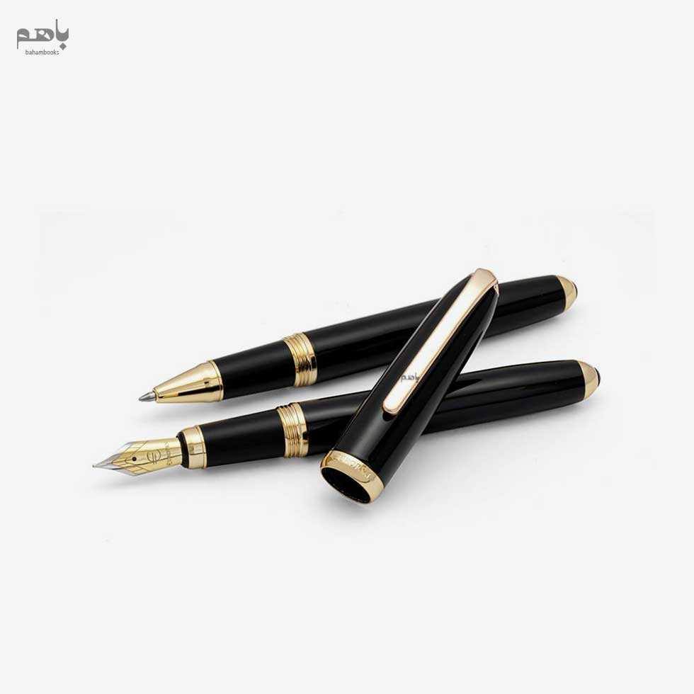 ست 2 عددی خودنویس و روان نویس یوروپن مدل الگانس رنگ مشکی گیره طلا - 2