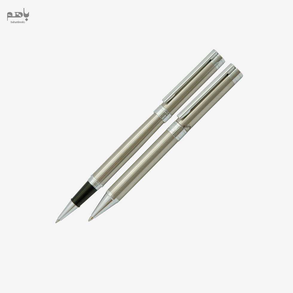 ست 2 تایی خودکار و روان‌نویس یوروپن مدل فول رنگ استیل گیره کروم - 0