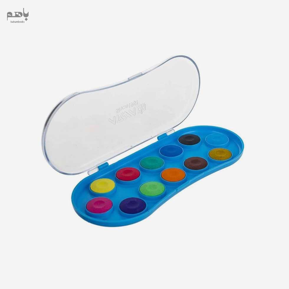 آبرنگ آریا مدل بیضی کوچک 12 رنگ کد 5003