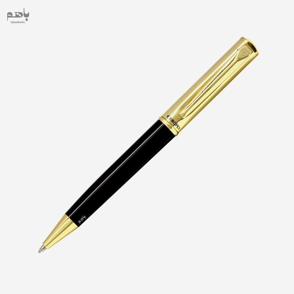 خودکار یوروپن مدل کلاسیک رنگ مشکی نیمه طلایی - 1