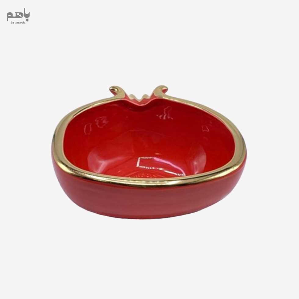 کاسه اناری متوسط طلادار قرمز - 0