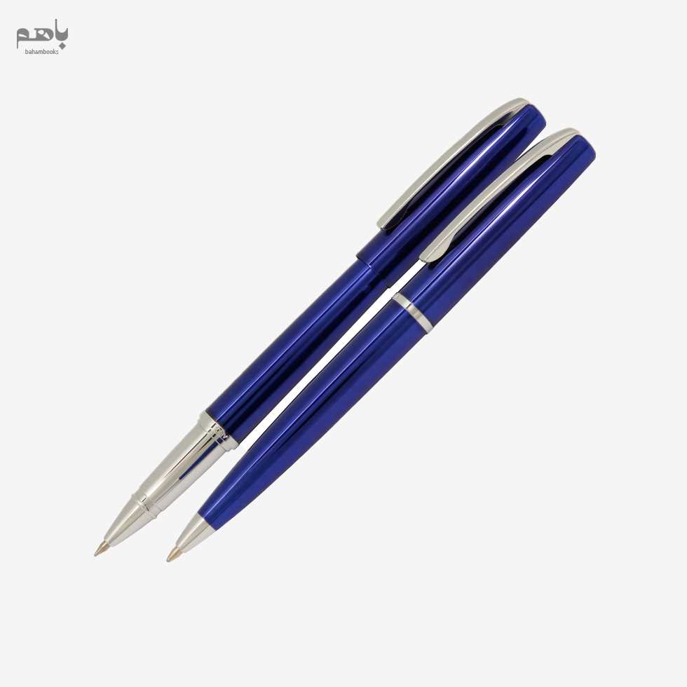 ست 2 تایی خودکار و روان‌نویس یوروپن مدل آلیس رنگ آبی گیره کروم - 0