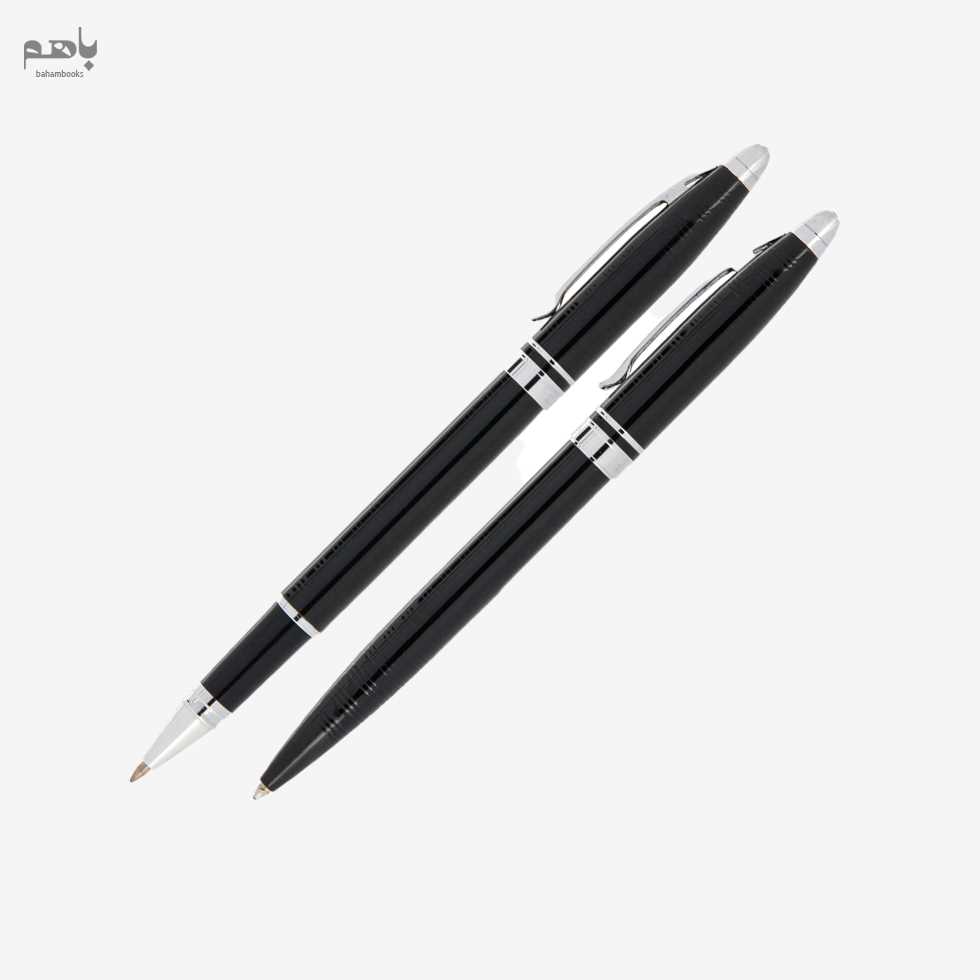 ست 2 تایی خودکار و روان نویس یوروپن مدل لاین رنگ مشکی گیره کروم - 2