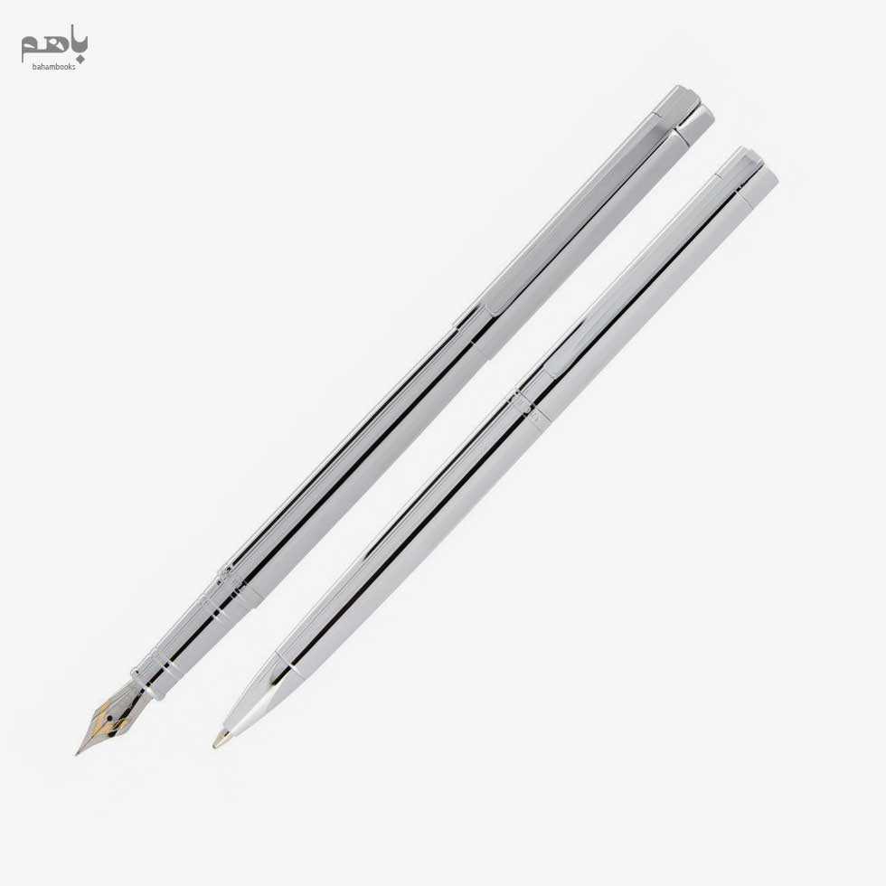 ست 2 تایی خودکار و خودنویس یوروپن مدل تئوری رنگ نقره ای گیره کروم - 0