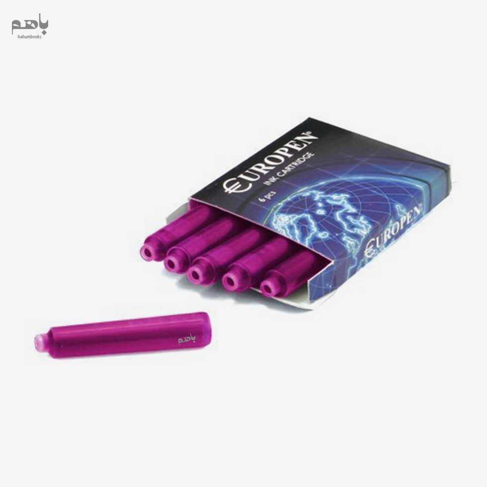 کارتریج جوهر خودنویس یوروپن بسته 6 عددی رنگ صورتی - 0