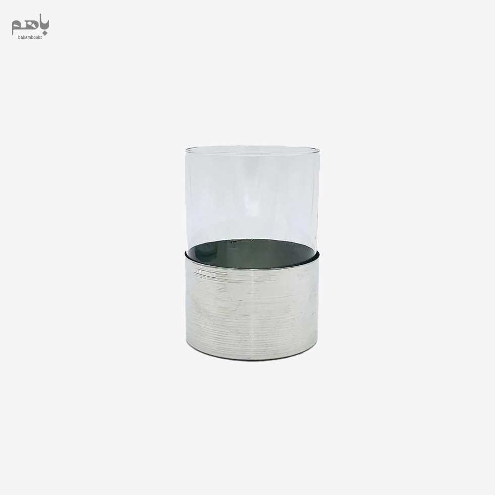 گلدان قلع و شیشه 15 سانت