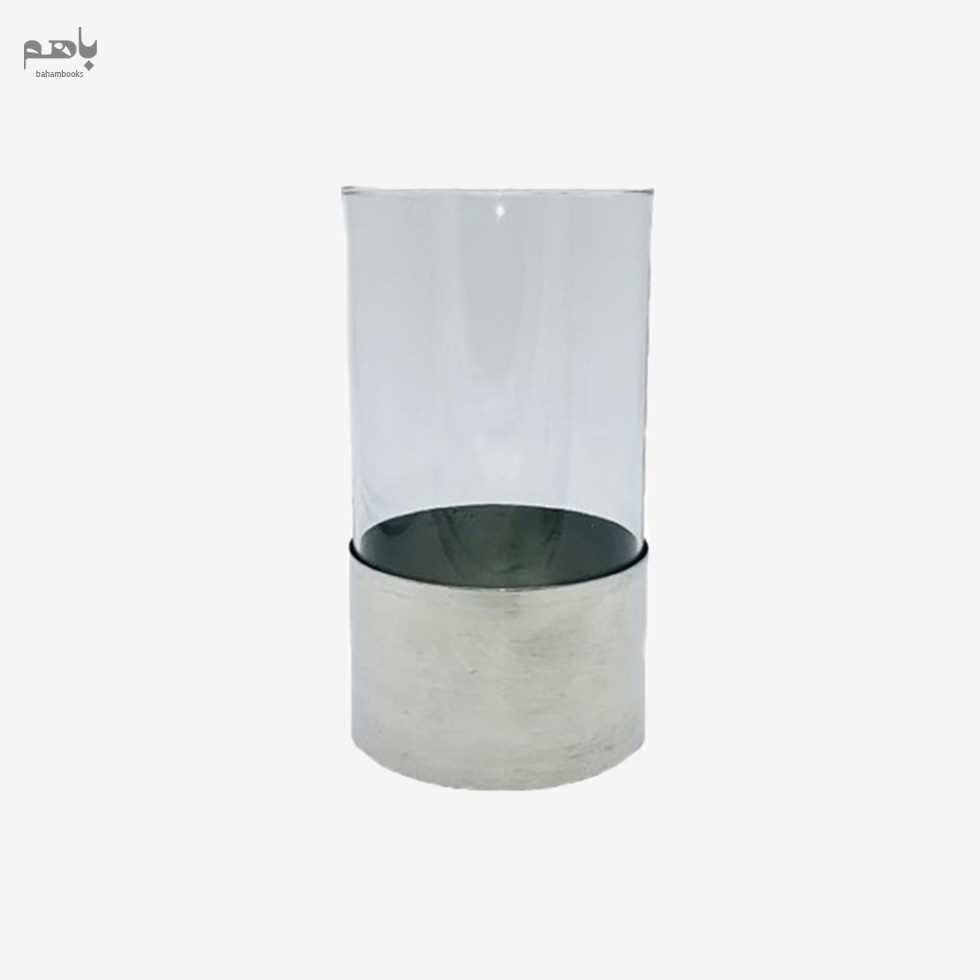 گلدان قلع و شیشه 20 سانت