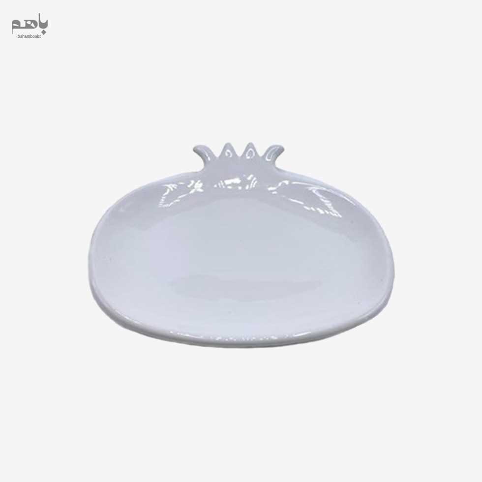 بشقاب اناری متوسط ساده سفید - 0