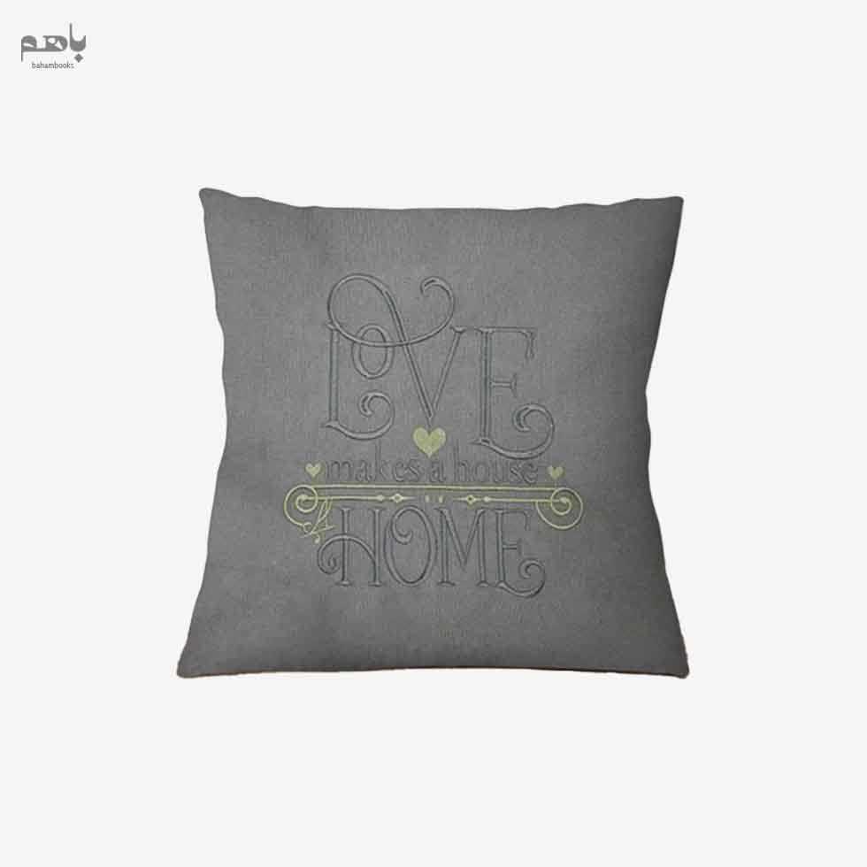 کاور کوسن Love Home رنگ طوسی