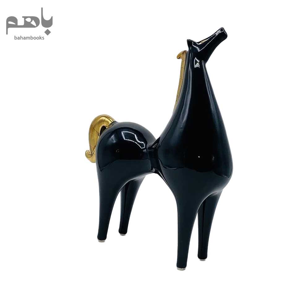 تندیس اسب کوچک مشکی زین‌دار - 0