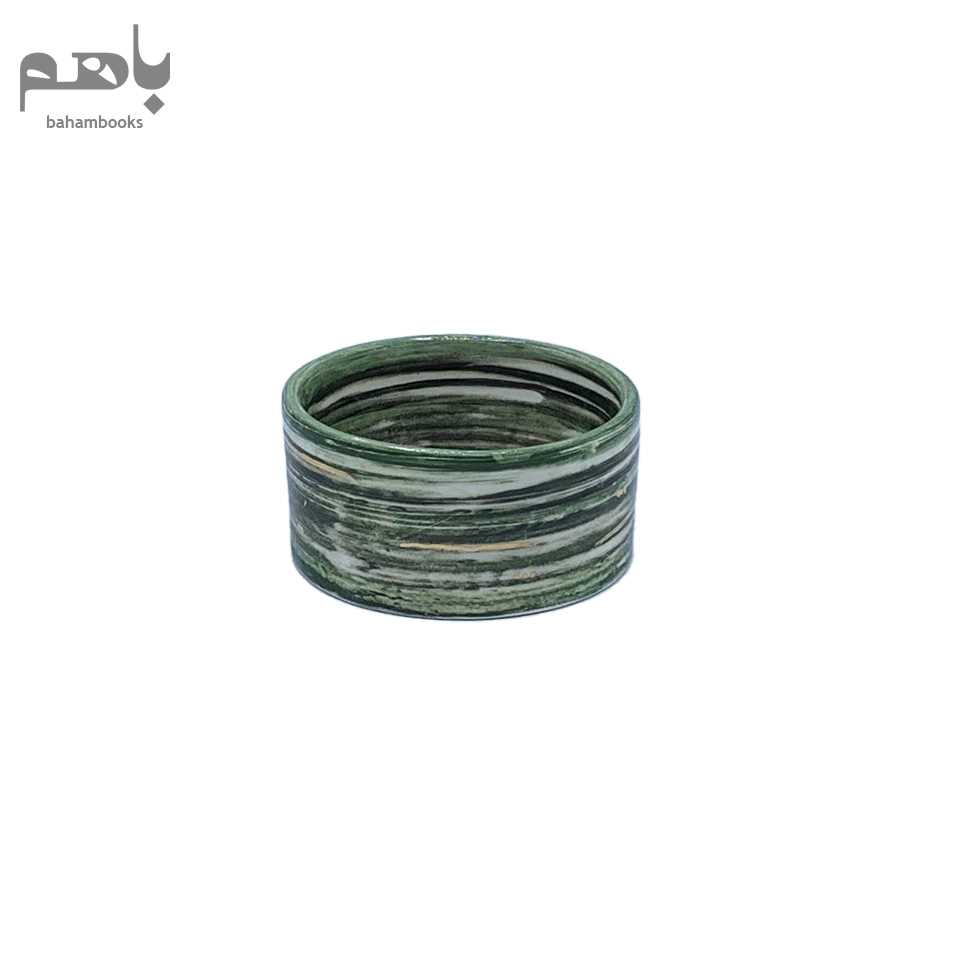 ظرف استوانه دهانه 9 سانت طرح گبه طلادار - 0