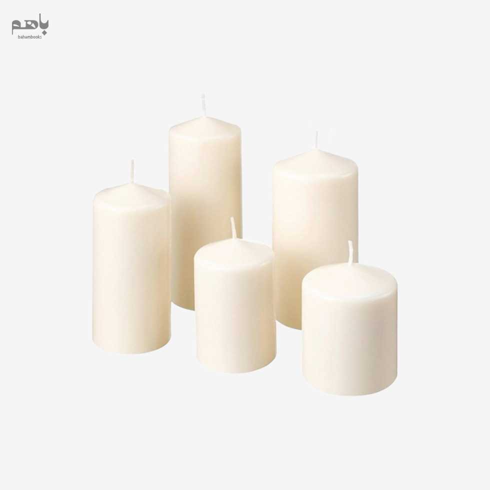 شمع سفید استوانه‌ای 10 سانت (لیانا)