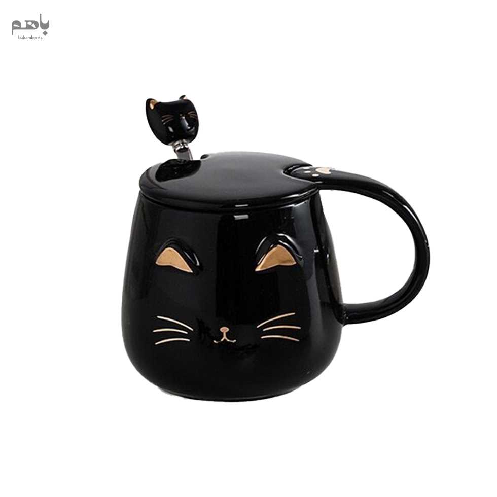 ماگ مدل درب‌دار طرح گربه کد 474 - 0