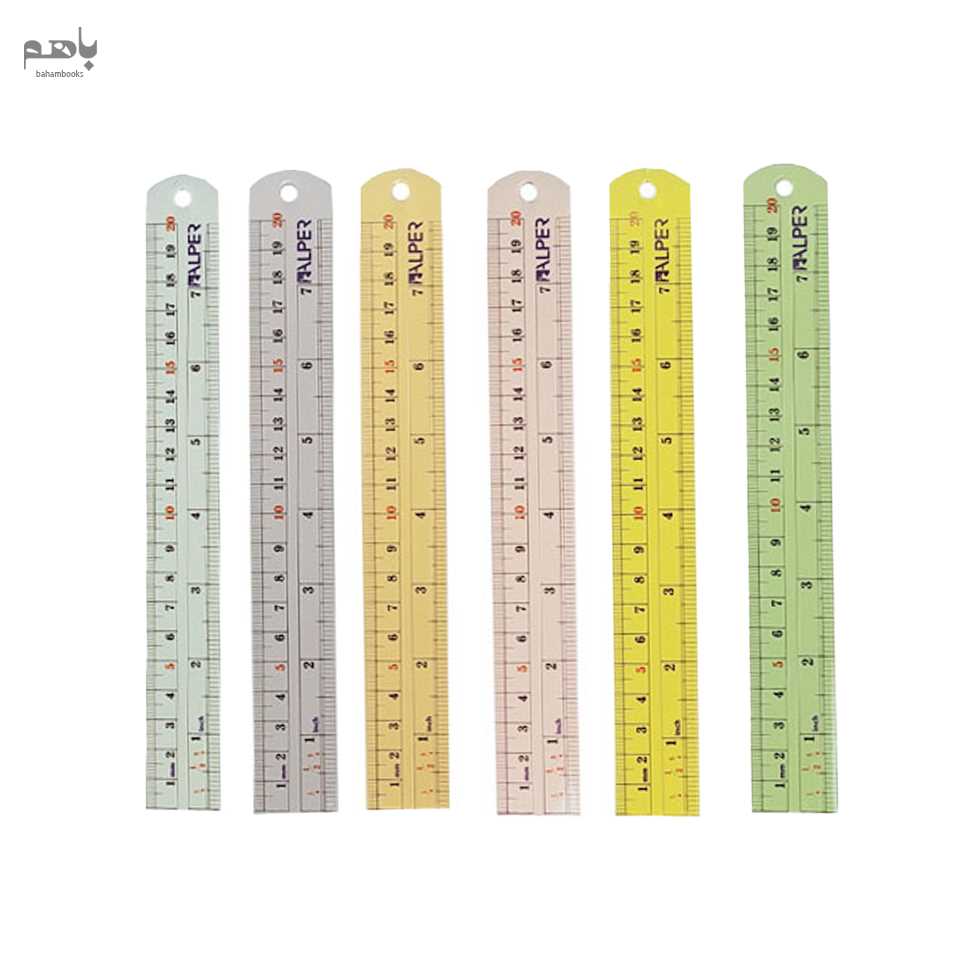 خط‌کش آلپر مدل 20سانت فلزی رنگی - 1