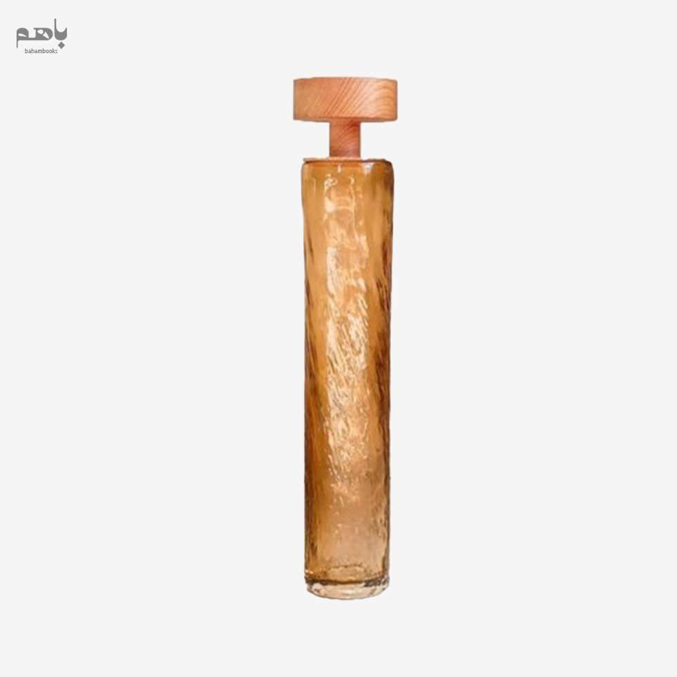 شمعدان و گلدان استوانه استند شیشه و چوب 60 سانتی