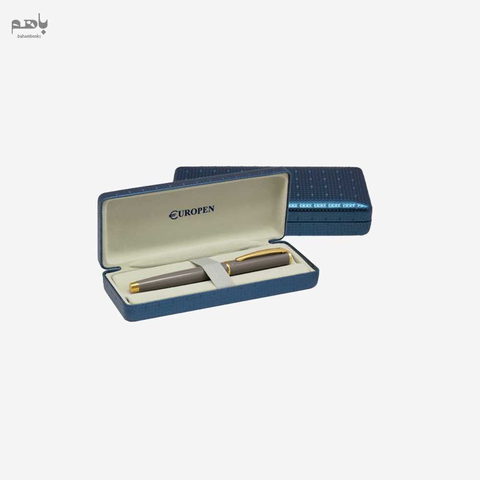 روان‌نویس یوروپن مدل کلاسیک رنگ طوسی گیره طلا - 1