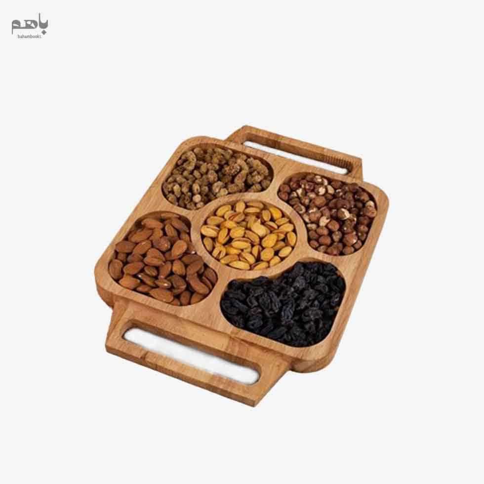 سینی سرو و پذیرایی چوب رابروود 5 خانه B1002 - 0