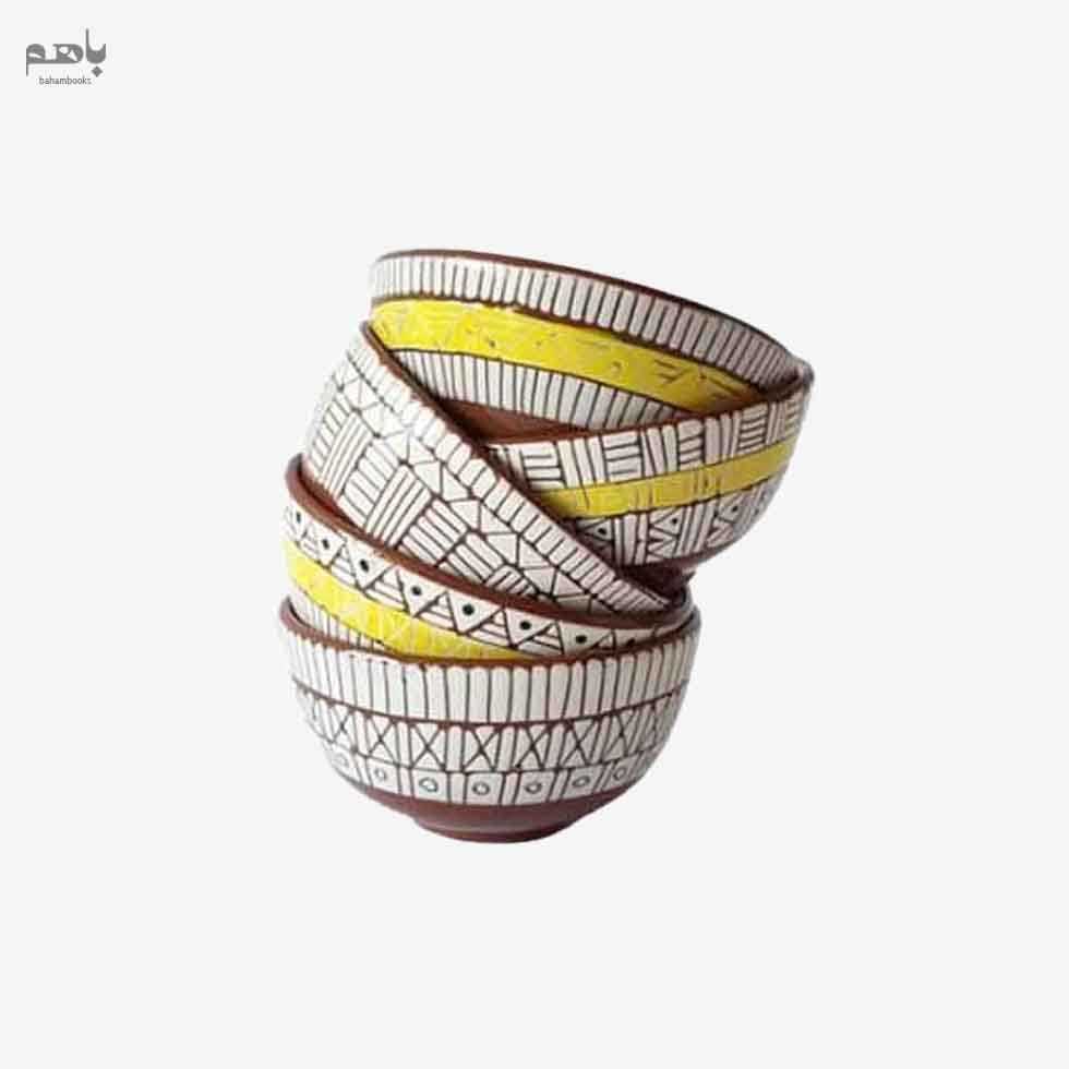 کاسه نقوش اسگرافیتو کوچک قطر 14 ارتفاع 8 - 0