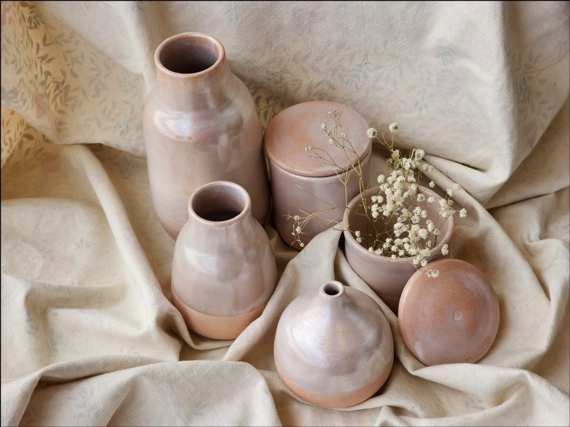 گلدان مدل T سایز بزرگ رنگ صدفی - 1