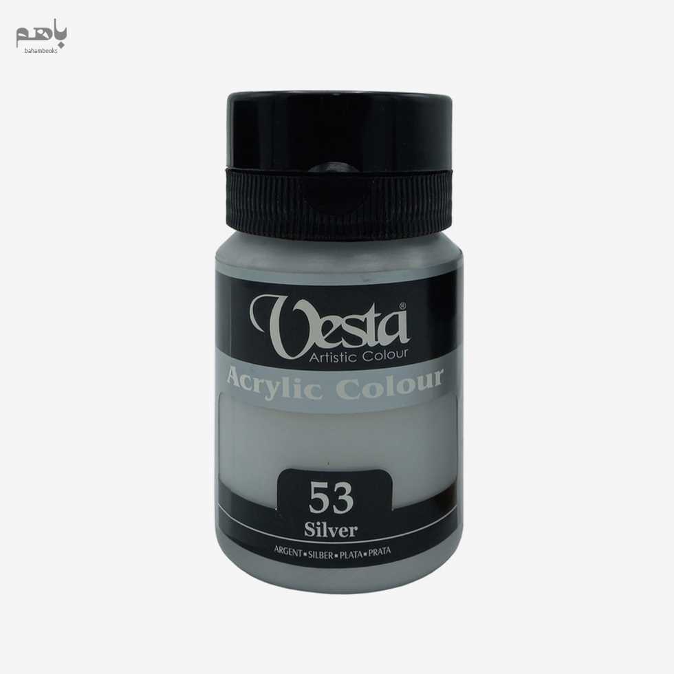 رنگ اکریلیک وستا مدل 250میل رنگ نقره‌ای 53 - 0