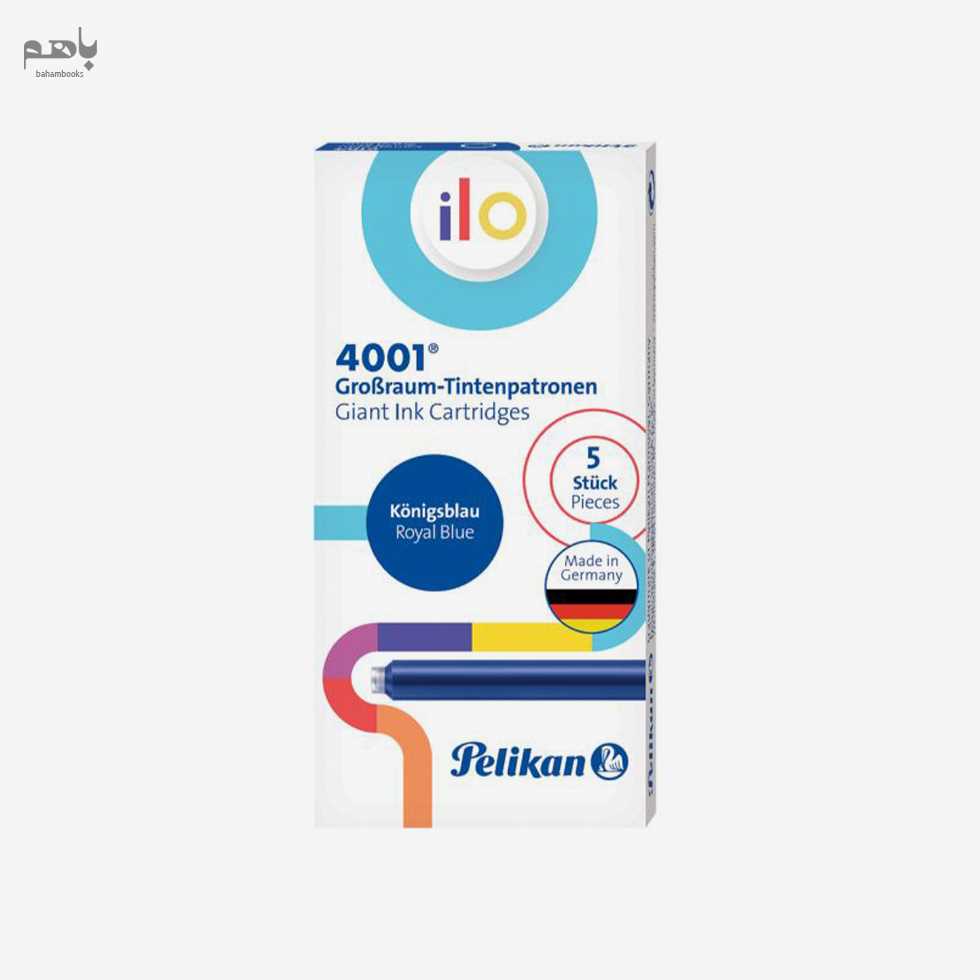 کارتریج جوهر خودنویس پلیکان مدل بلند 5 عددی رنگ آبی کد 4001