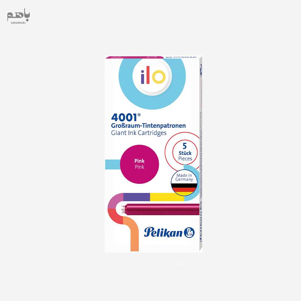 کارتریج جوهر خودنویس پلیکان مدل بلند 5 عددی رنگ سرخابی کد 4001