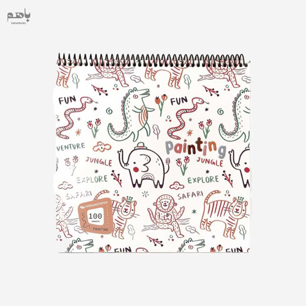 دفتر نقاشی خشتی هیرمند 100 برگ سیم از بالا - 2