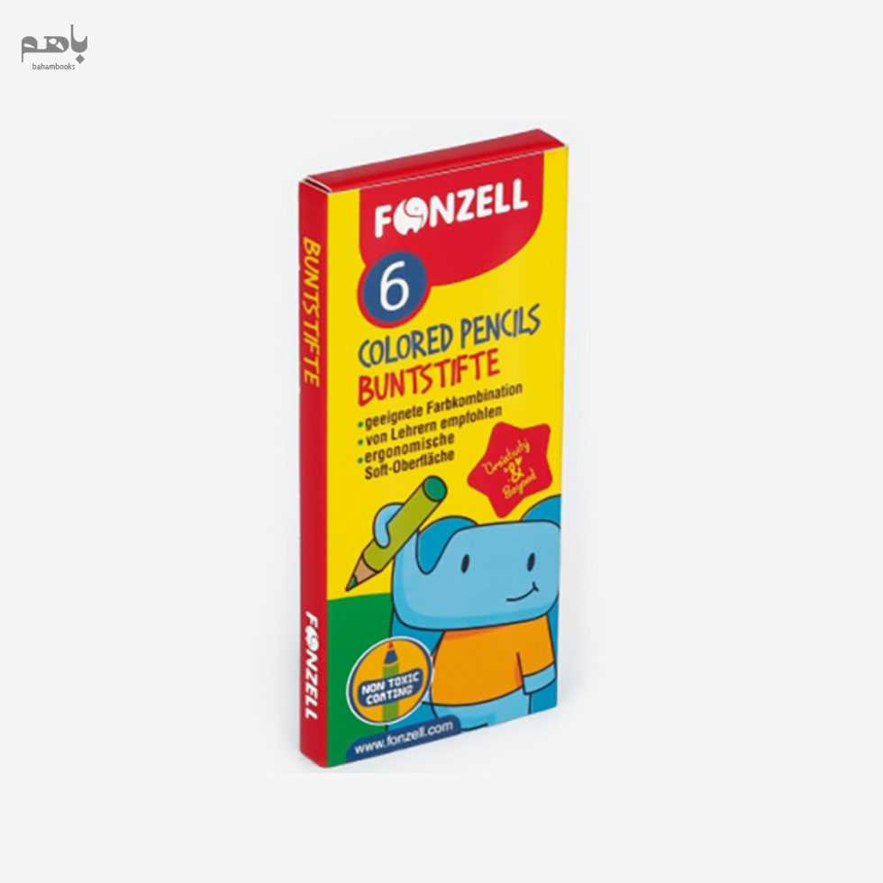 مداد رنگی 6 رنگ  کوتاه مقوایی فونزل کد 685074