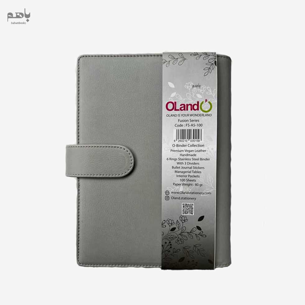 دفتر کلاسور چرم 100 برگ الند 6 حلقه فیوژن