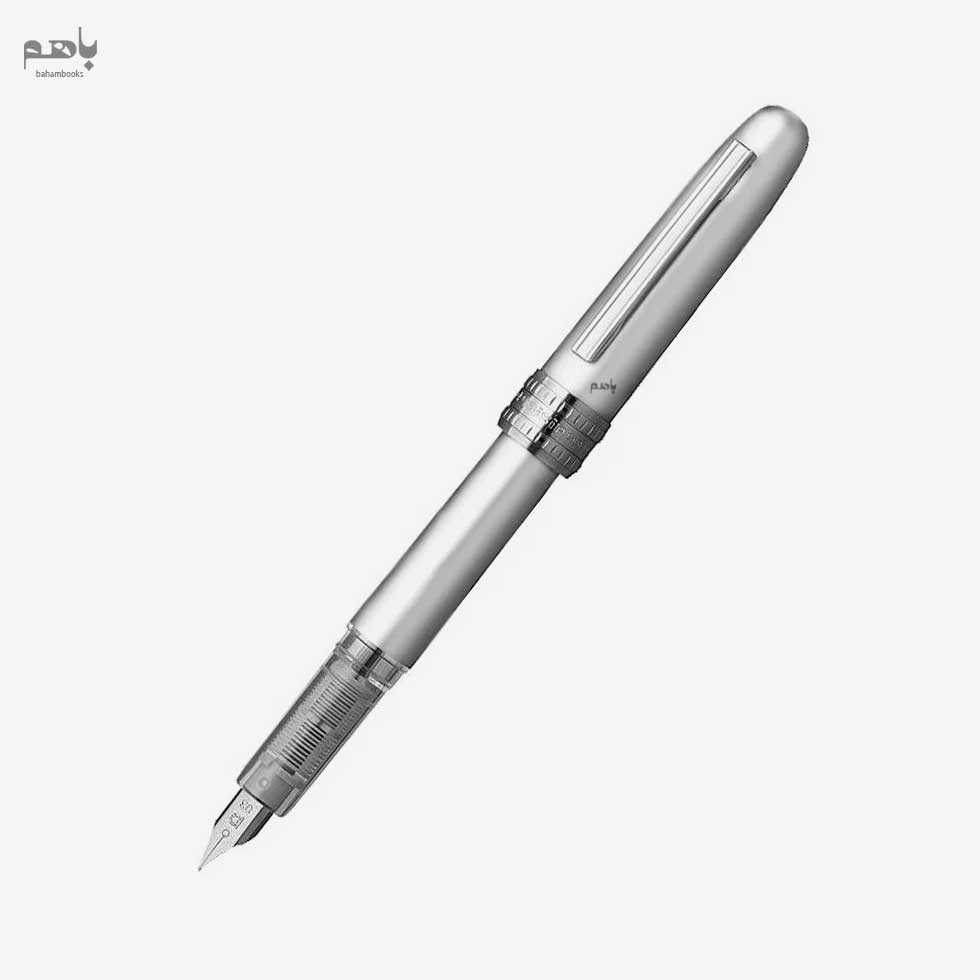 خودنویس پلاتینوم مدل پلیسیر رنگ سفید یخی مات سرقلم F - 1