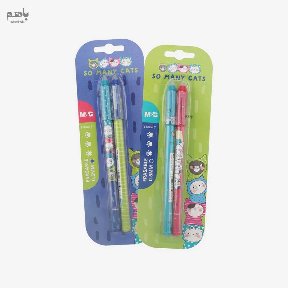 خودکار ام اند جی مدل so many cats پاک کن دار 0/5 رنگ آبی کد AKPB1479