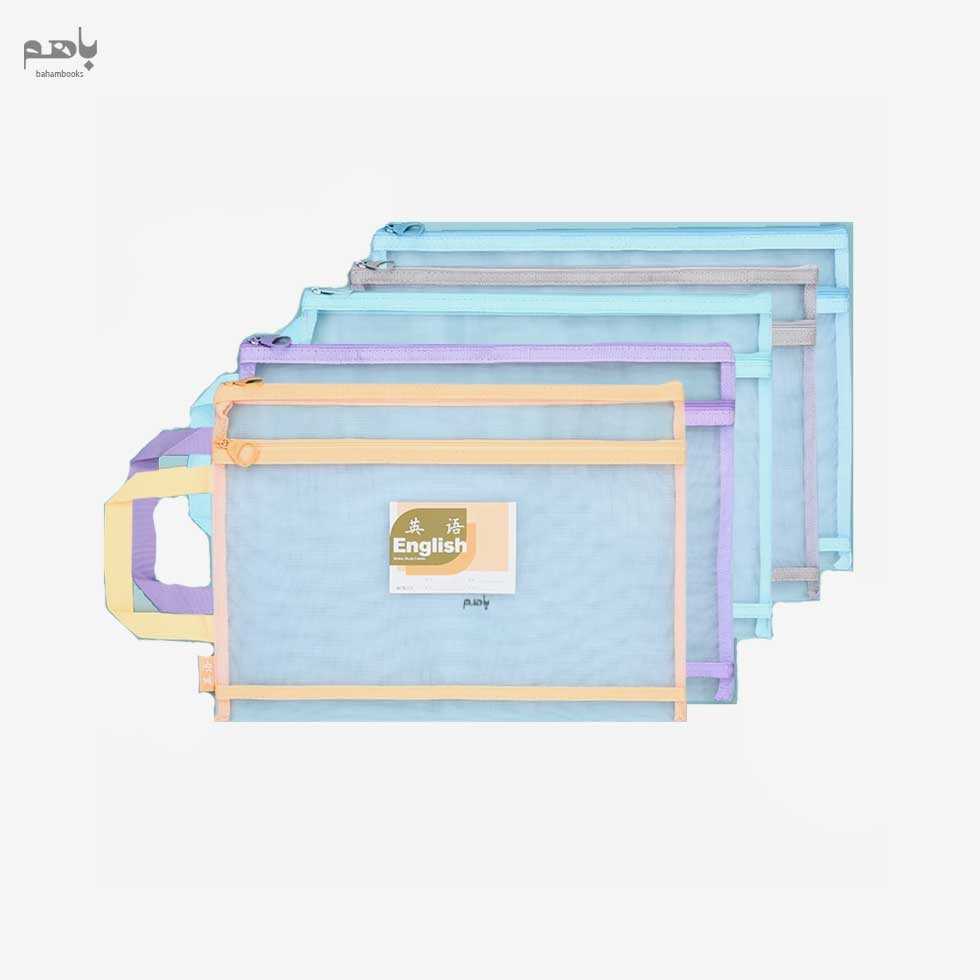 پوشه ام اند جی مدل زیپ و دسته دار رنگ سبز  پاستلی سایز A4 کد ADM929WL - 0