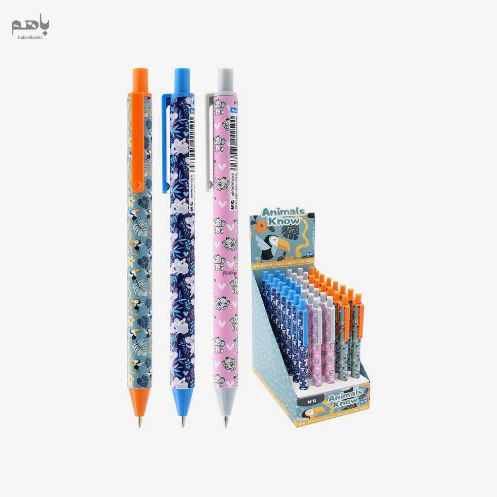 خودکار ام اند جی مدل سمی ژل حیوانات  0.5 رنگ آبی کد ABP87974 - 0