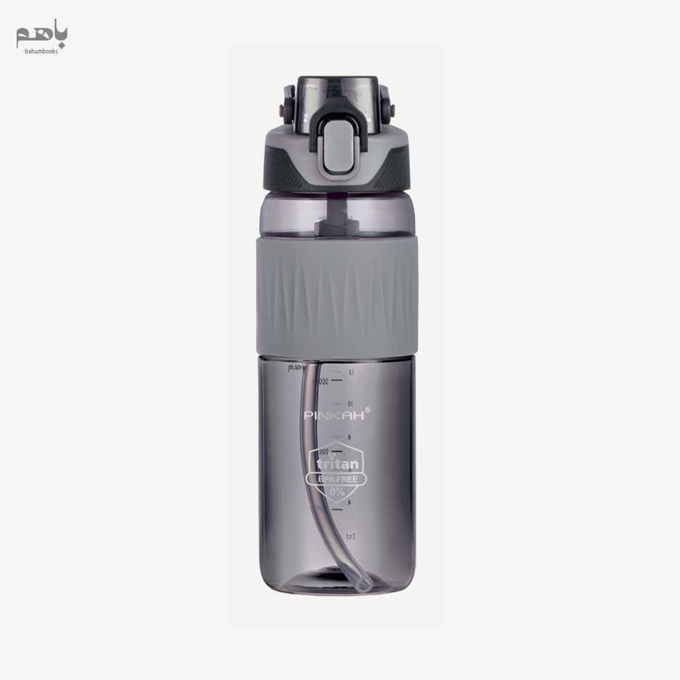 قمقمه پینکا مدل نی دار رنگ طوسی سایز  690 میل کد PJ755