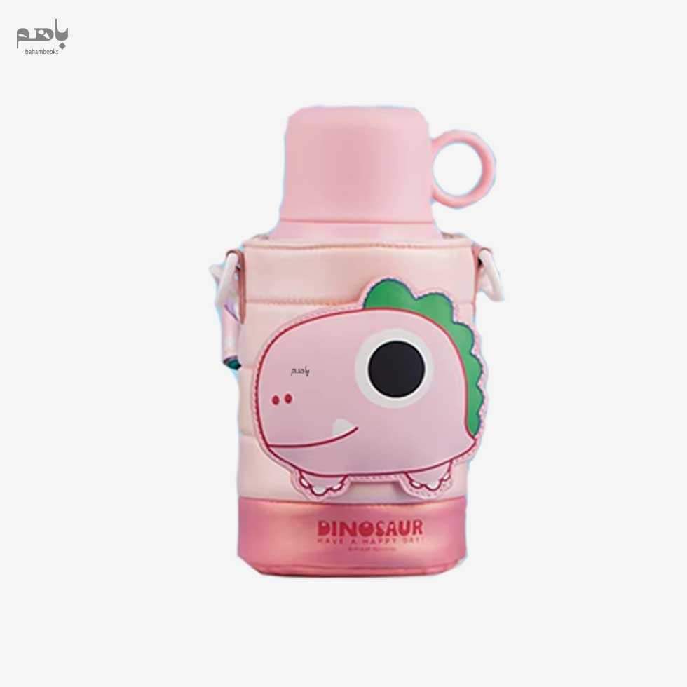 قمقمه پینکا مدل دایناسور 2 قفله 630 میل رنگ صورتی همراه با بگ کد TMY3712