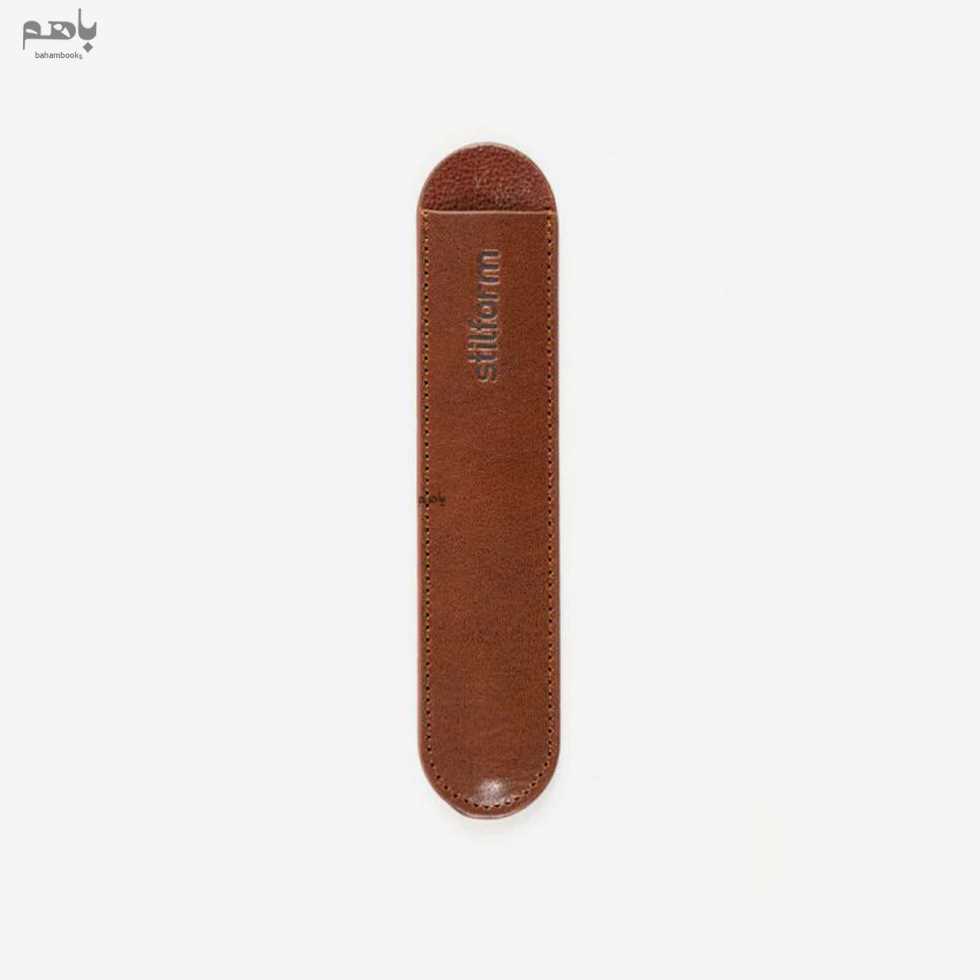 جاقلمی استیل فرم چرمی رنگ شتری