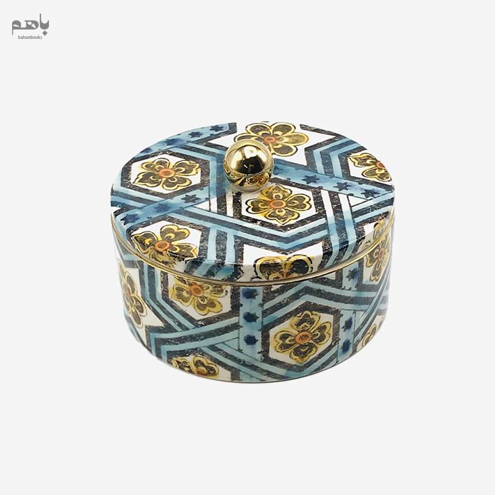 جعبه دایره سایز کوچک طرح کاشی هندسی