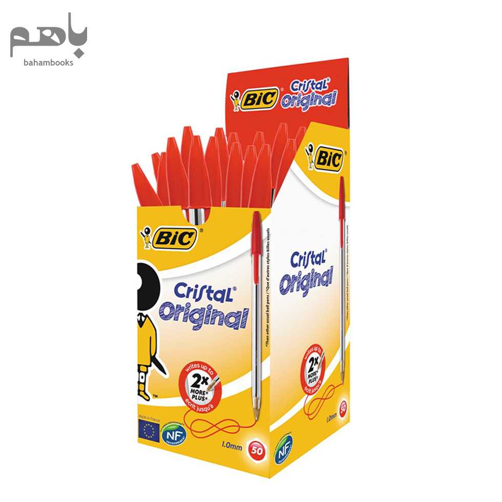 خودکار بیک مدل کریستال مدیوم رنگ قرمز - 1