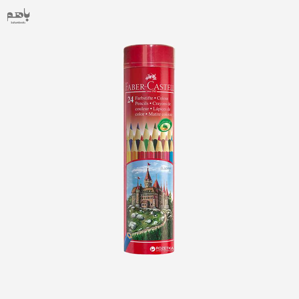 مداد رنگی فابرکاستل 24 رنگ فلزی استوانه‌ای 115827 - 0