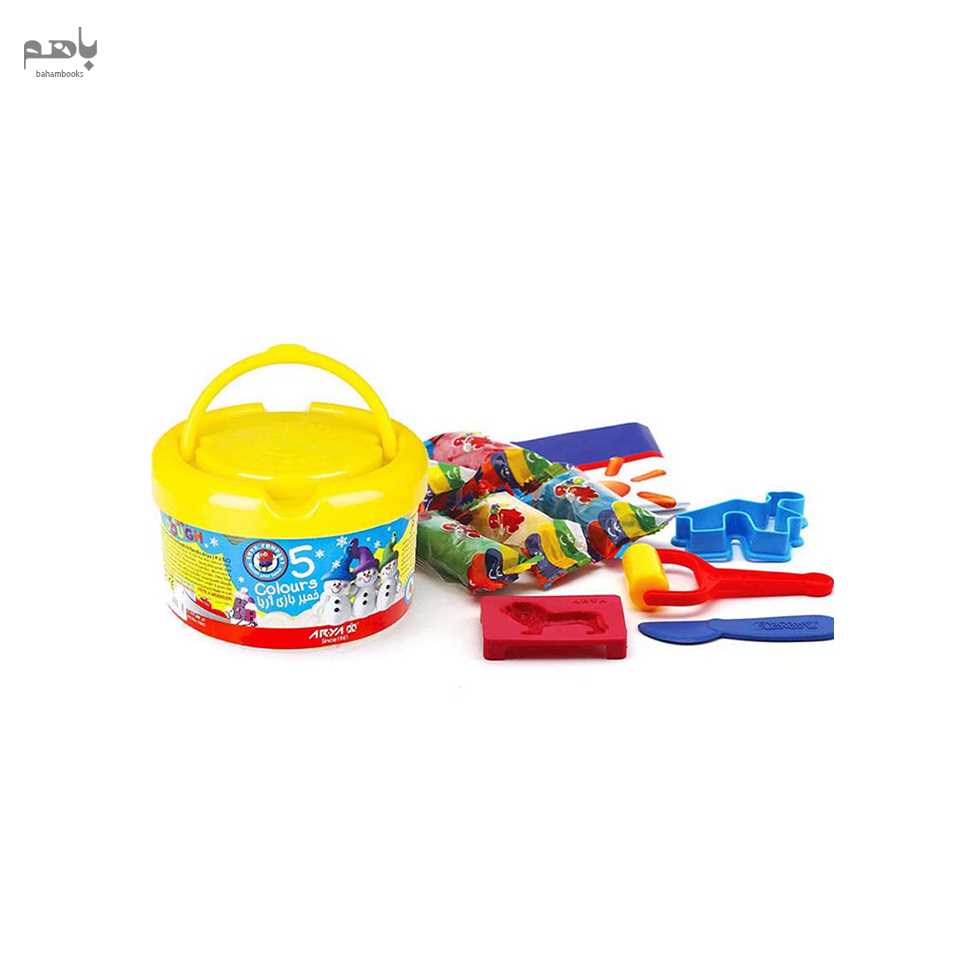 خمیر بازی آریا مدل سطلی 5 رنگ  کد 1062 - 2