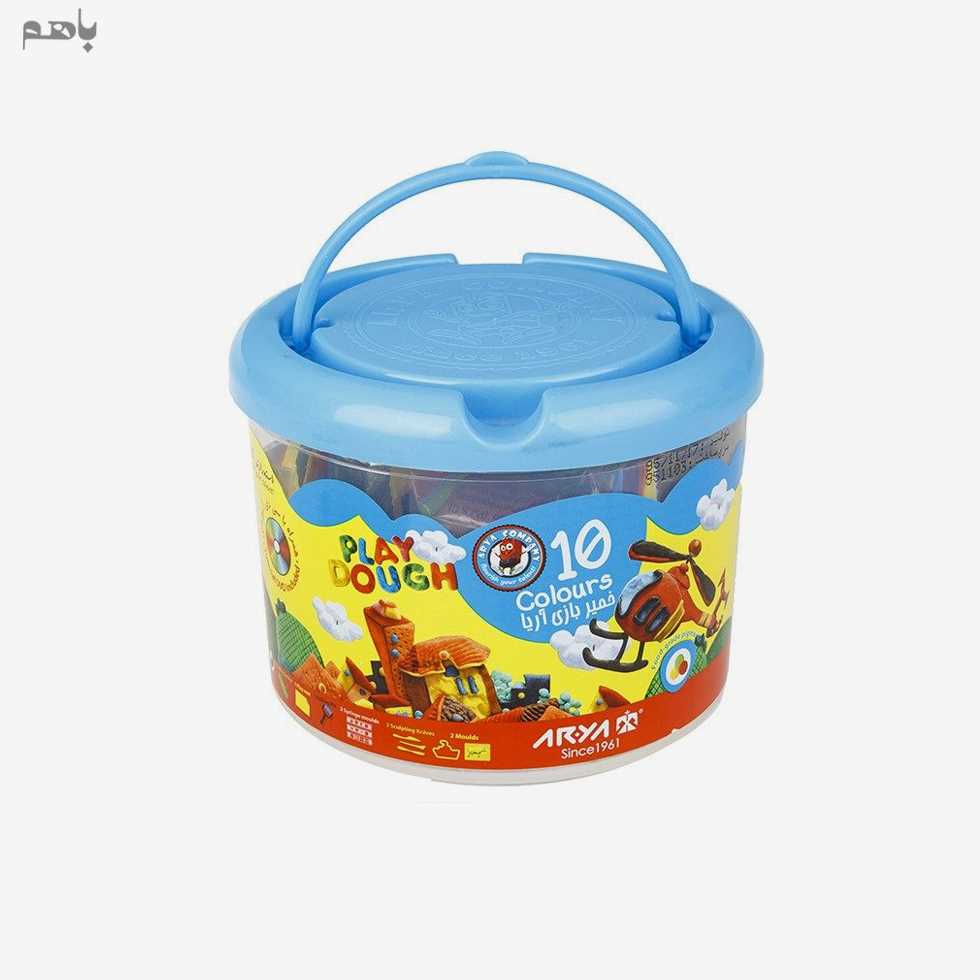 خمیر بازی آریا مدل 10 رنگ سطلی (1068) - 0