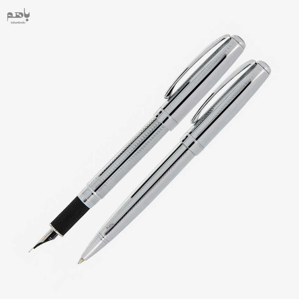 ست 2 تایی خودکار و خودنویس یوروپن مدل کلاب رنگ نقره ای گیره کروم - 0