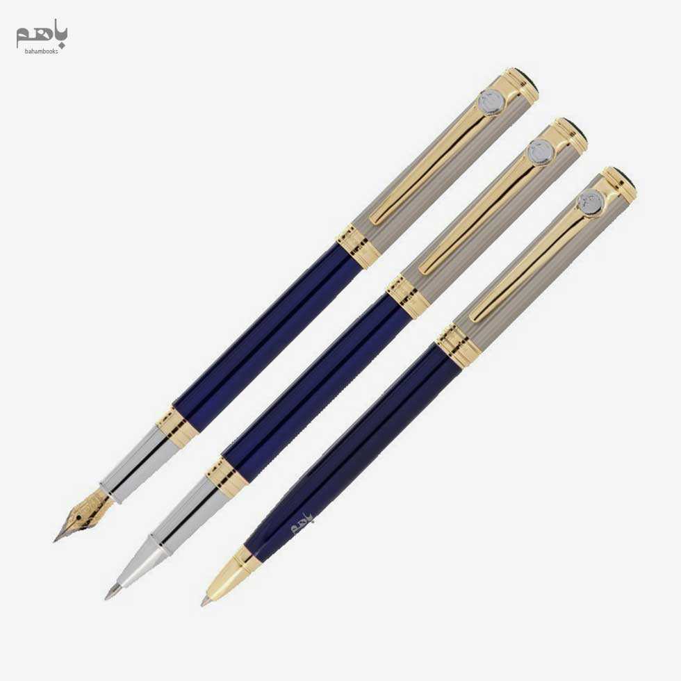 ست 3 تایی خودنویس و خودکار و روان‌نویس یوروپن مدل اسپیریت رنگ سرمه‌ای - 0