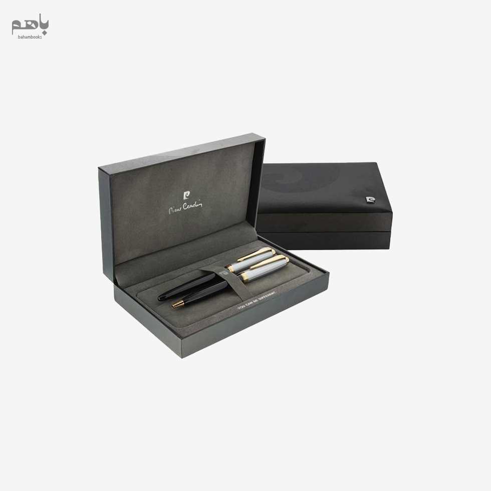 ست 2 تایی خودنویس و خودکار پیرکاردین مدل لئو رنگ مشکی گیره طلا - 1