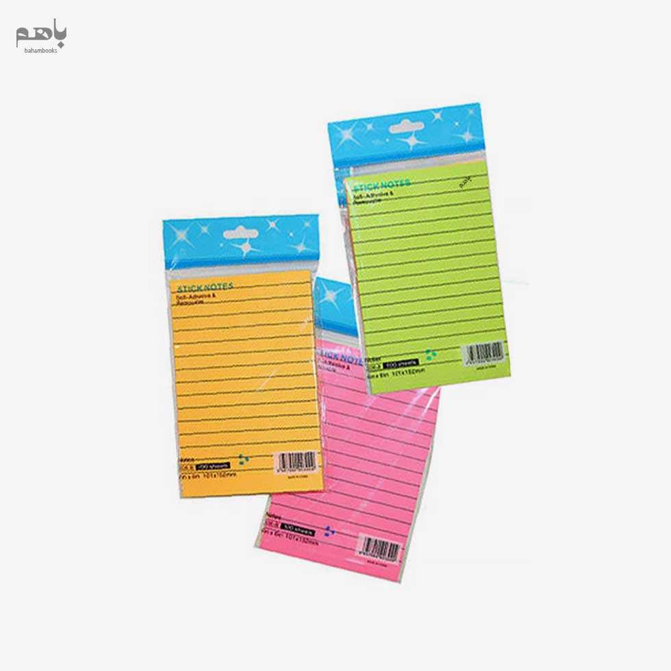 پستیت 100 برگ 101*152 خط‌دار الوان کد 9205 - 0